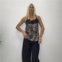 canotta maculata con pizzo jungle